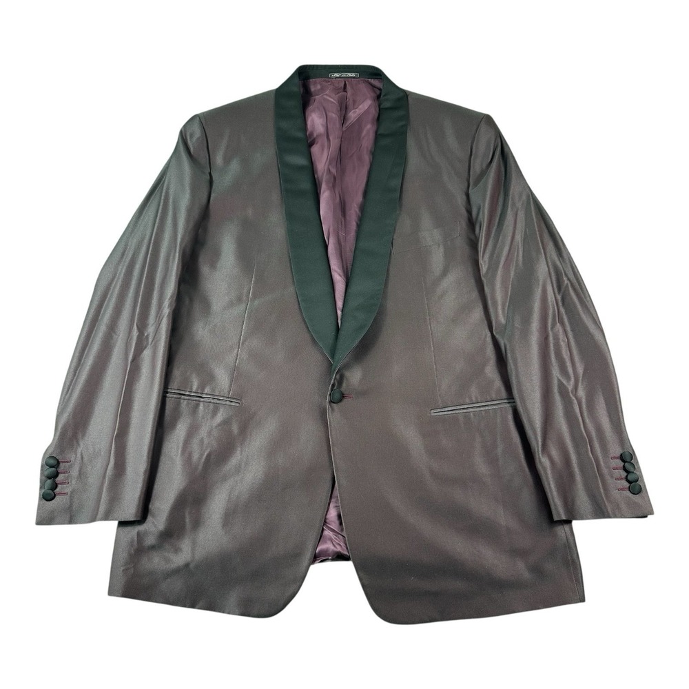 Corneliani Burgundy Wool Silk Satin Shawlneck Men's Smoking Dinner Jacket 48L